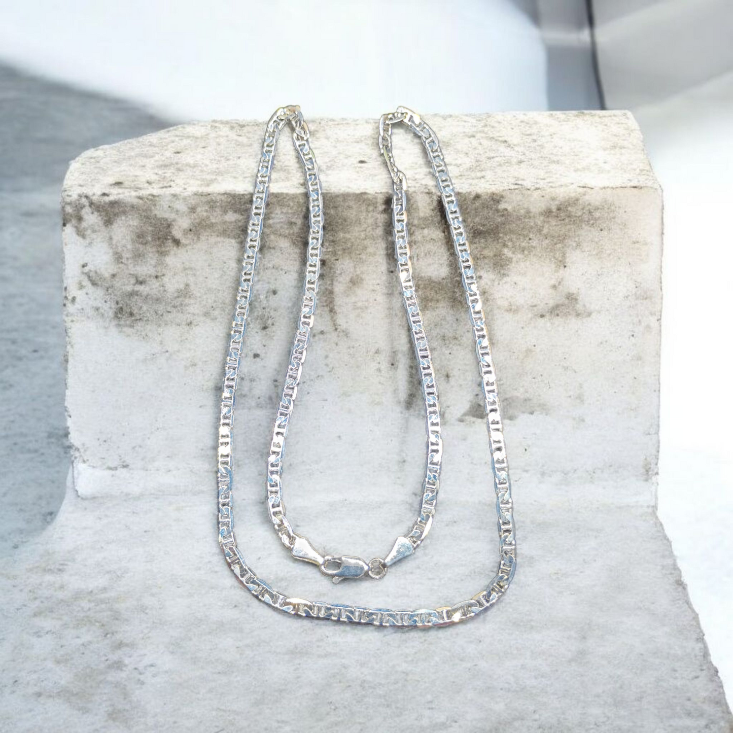 Flat Mariner Sterling Silver Chain