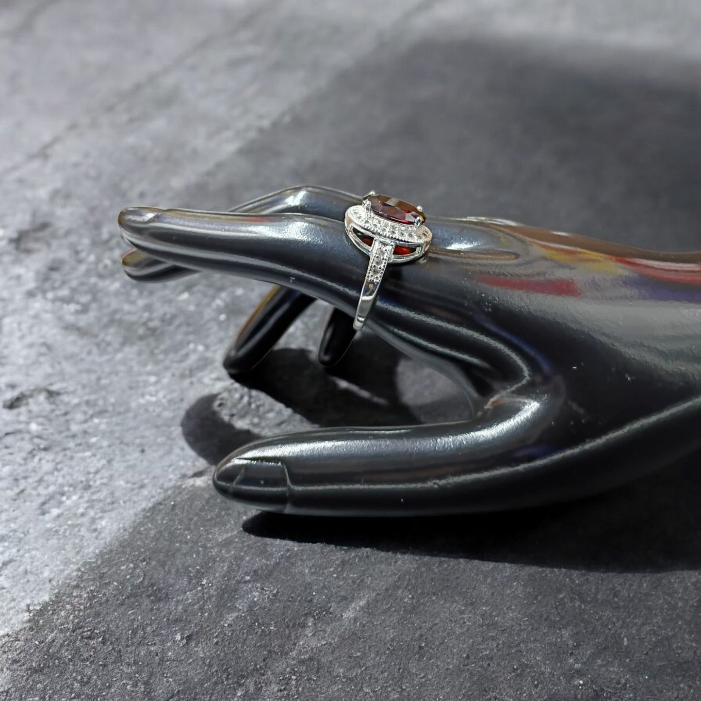 Vintage Oval Red Garnet Ring