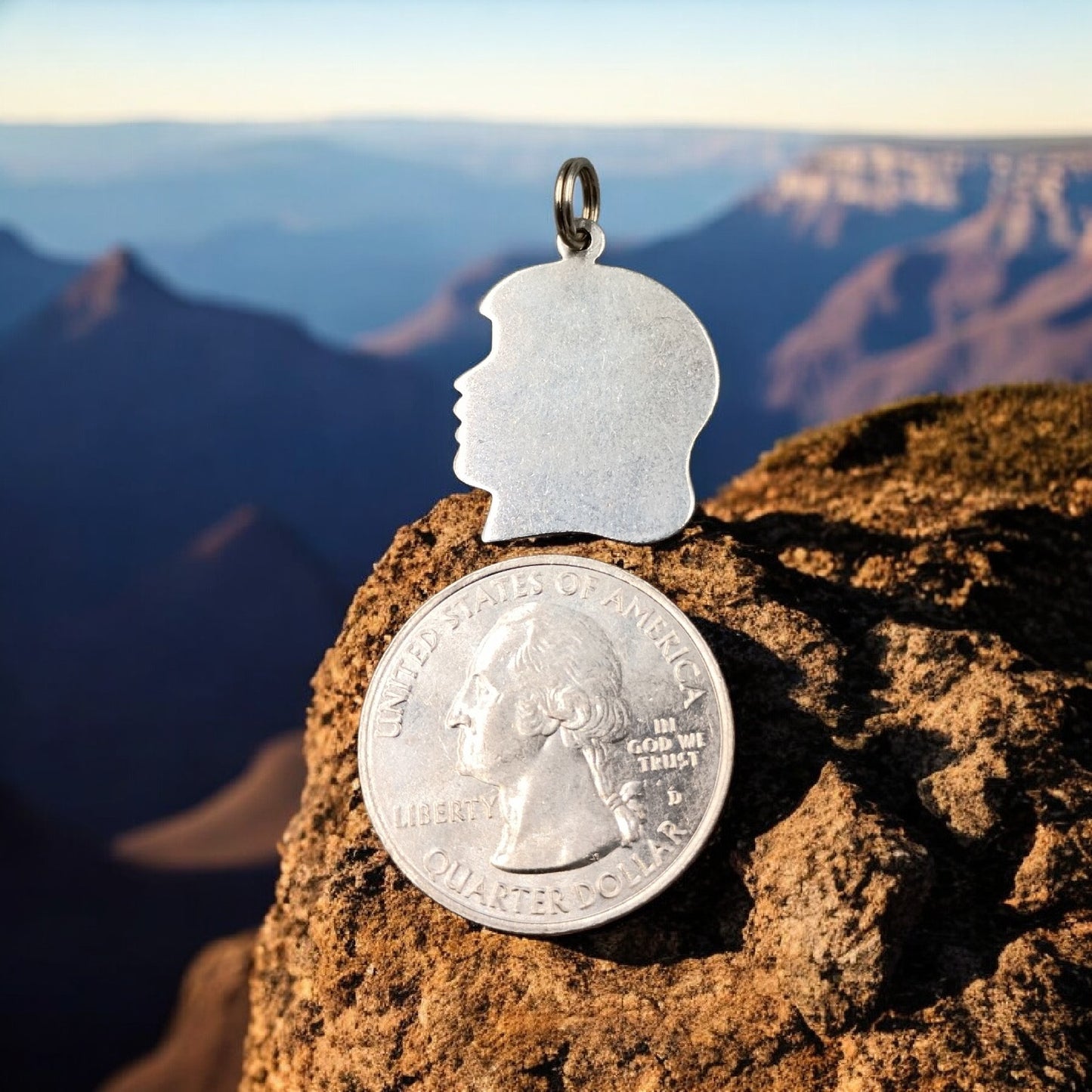 Vintage Silver Girl Silhouette Charm