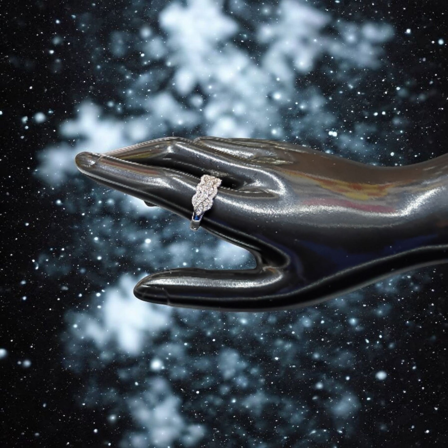 Women's CZ Art Deco Anniversary Wedding band