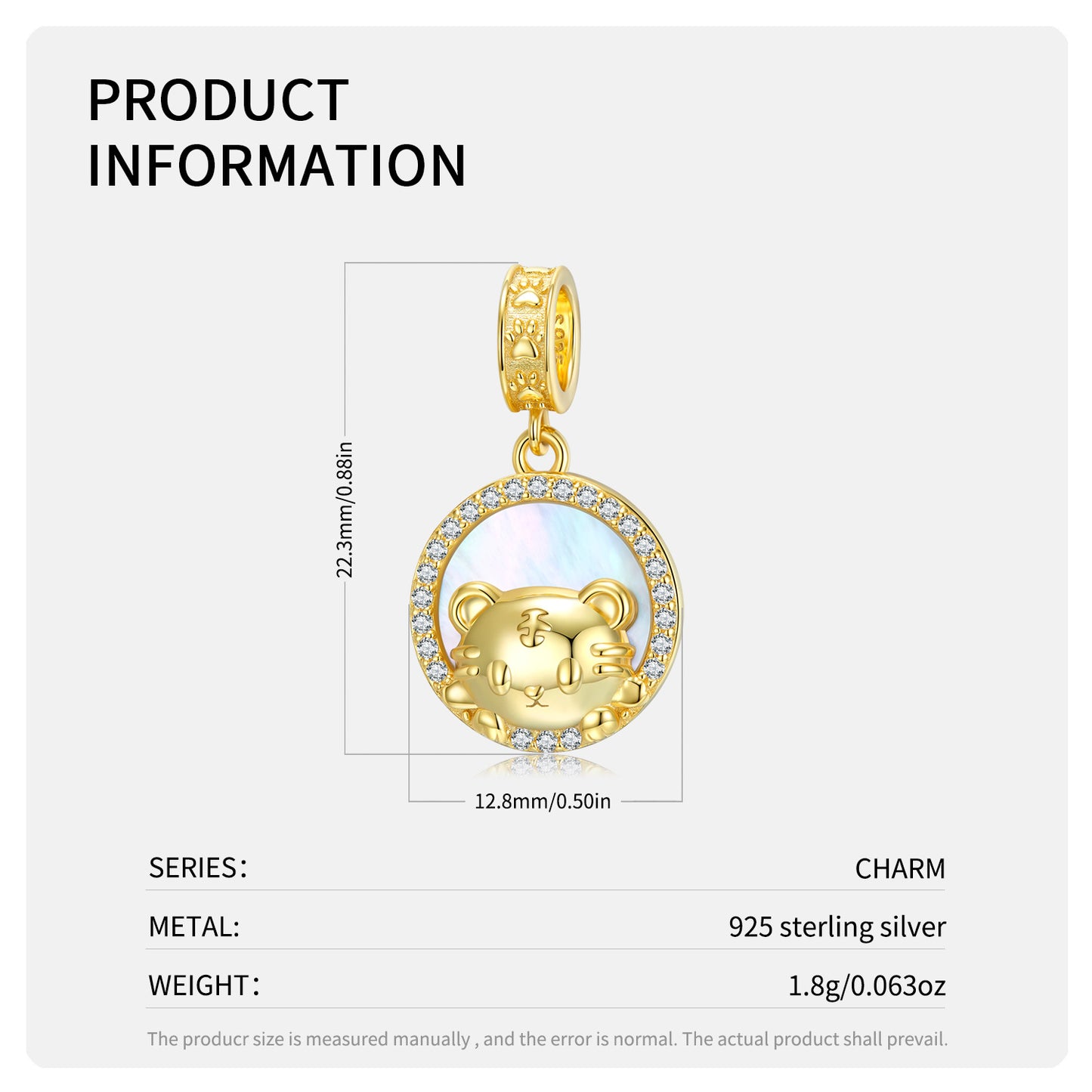 Zhaocai Tiger Pendant