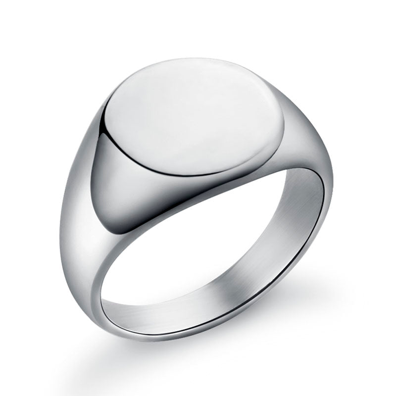Silver ring on a white background