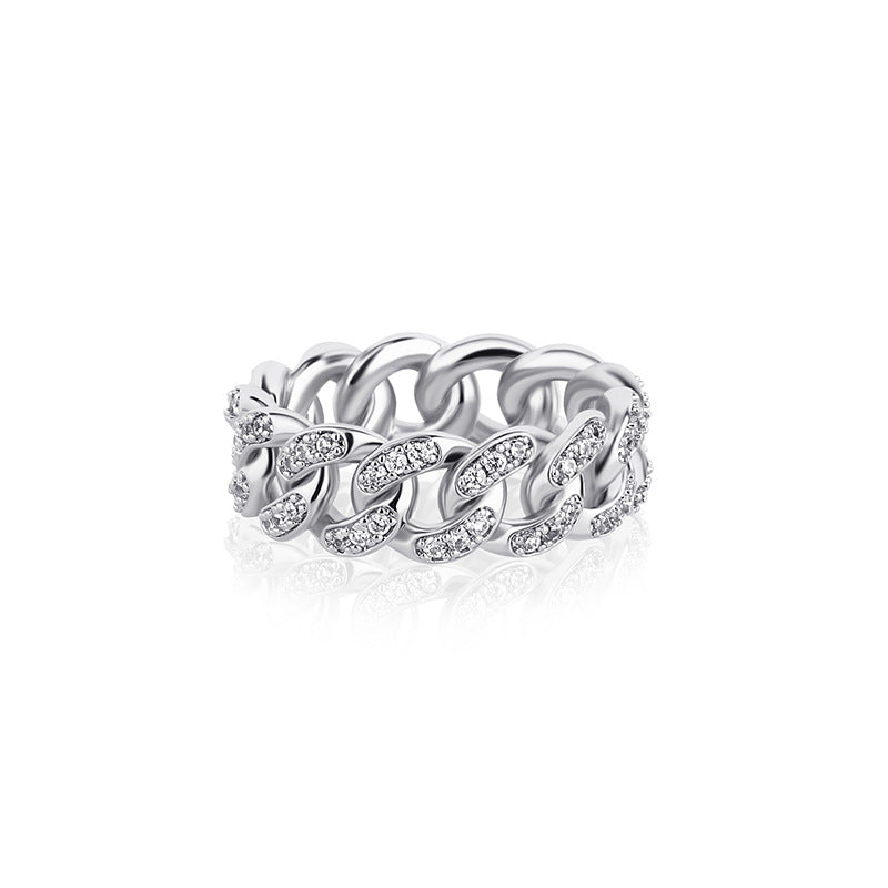 Set of silver rings with black gemstones on a white background, featuring the brand 'Shein'.