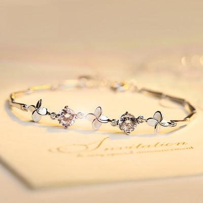 S925 Sterling Silver Lucky Clover Bracelet