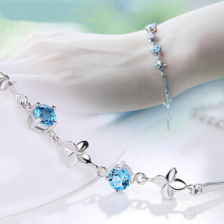 S925 Sterling Silver Lucky Clover Bracelet