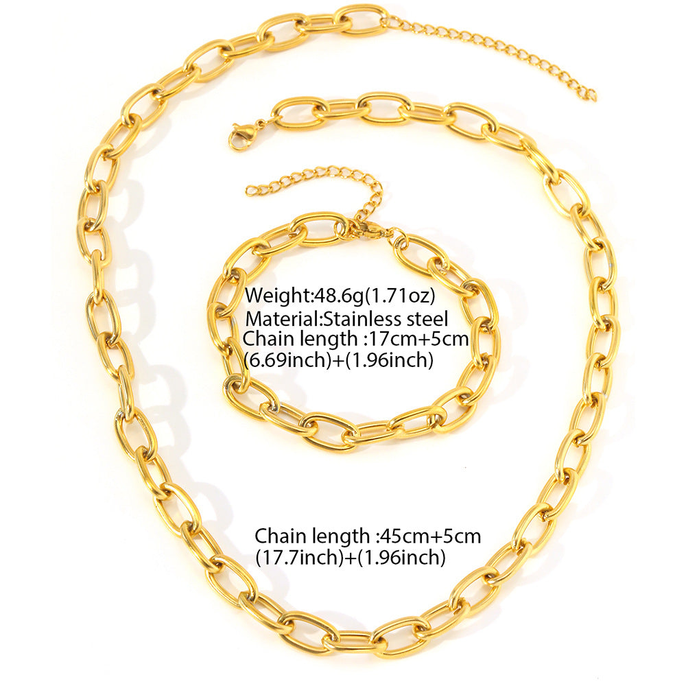 Gold chain necklace with detailed information on weight, material, and length.
