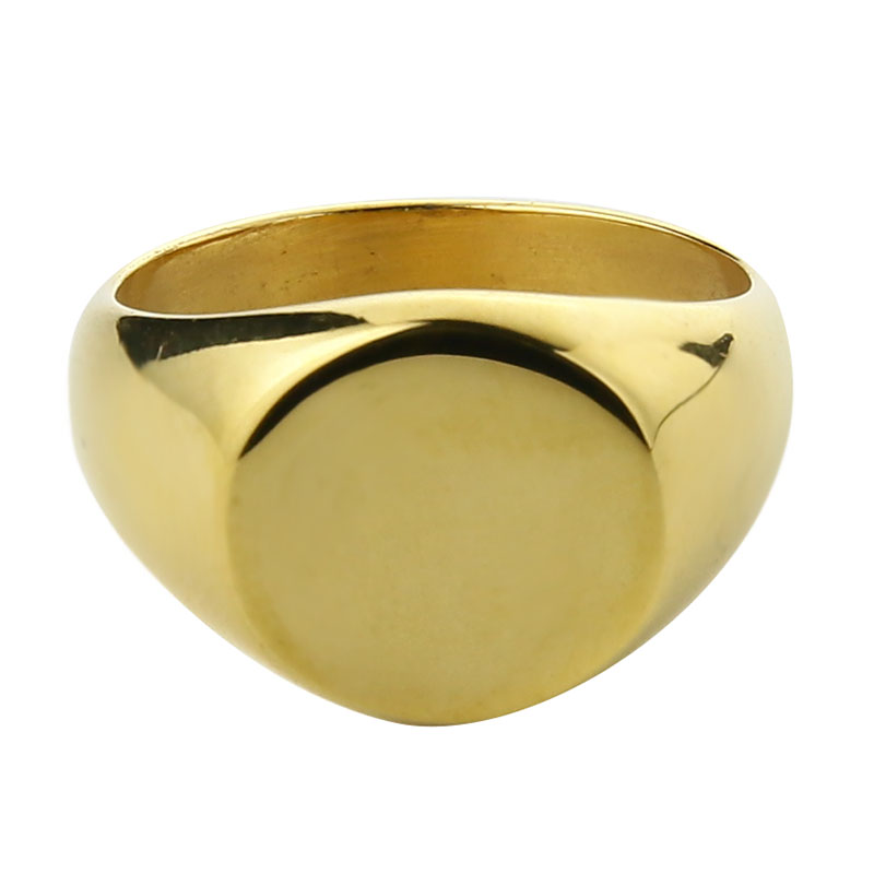 Gold ring on a white background