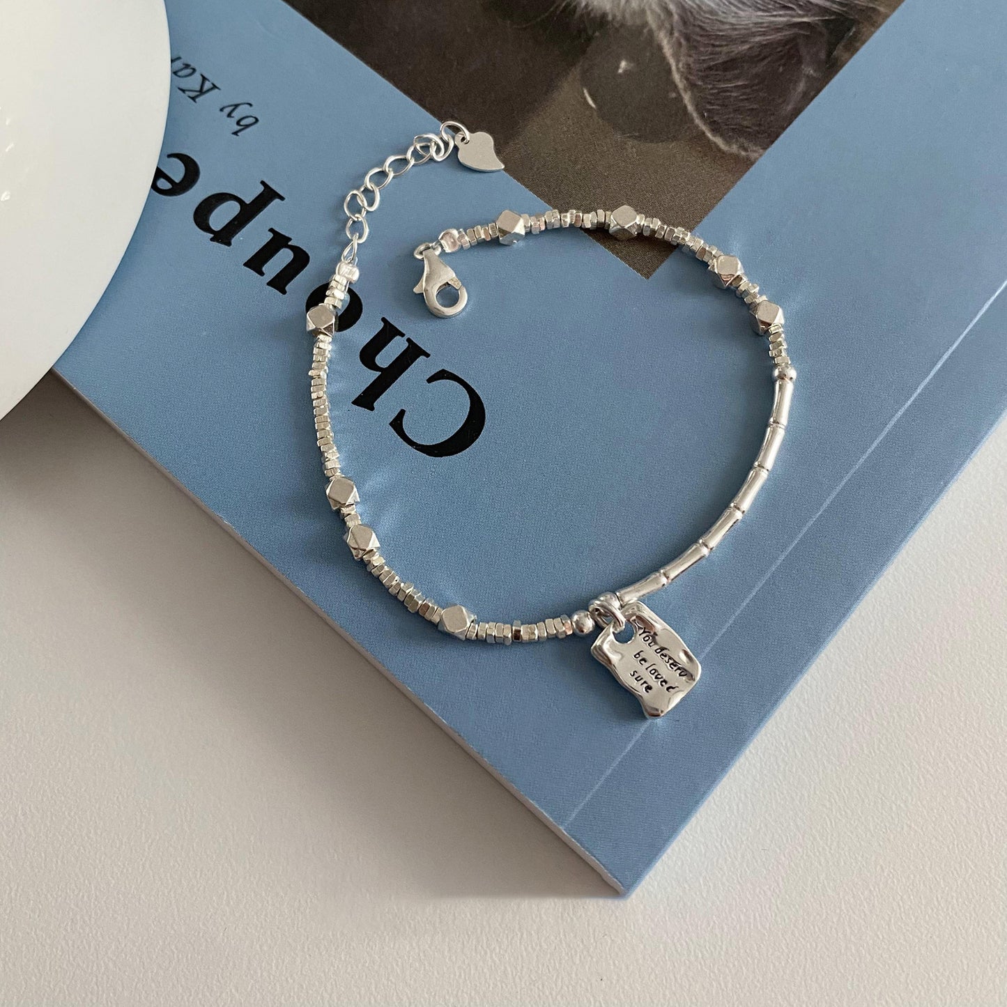 S925 Sterling Silver Love Square Bracelet