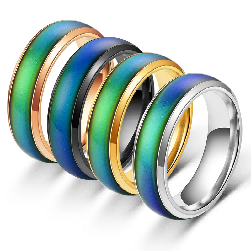 Set of four colorful rings with gradient design on a white background