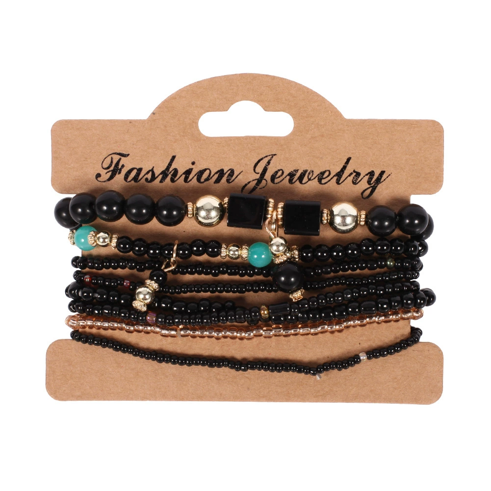 Set of beaded bracelets on a 'Fashion Jewelry' card