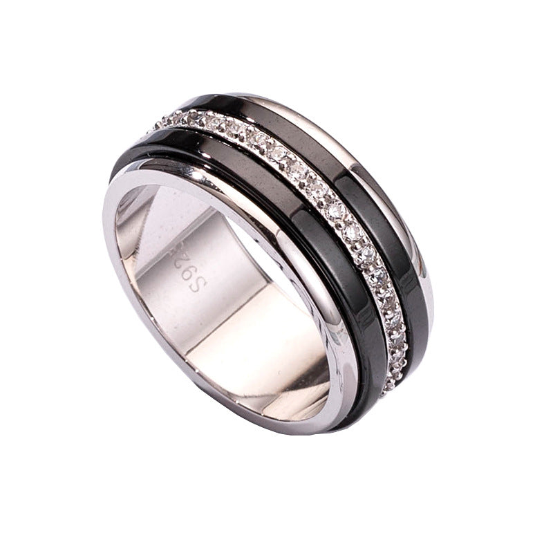 Transferring Rings Men's Rotating Transfer Ring - 925 Sterling Silver Spinner Ring ...