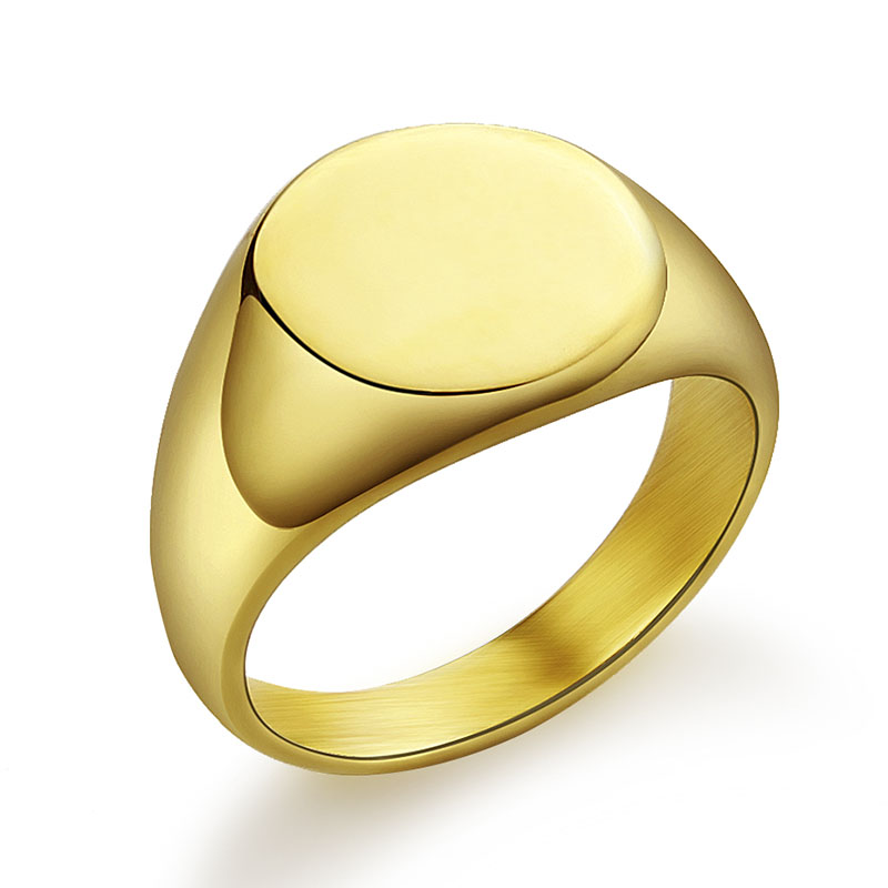 Gold ring on a white background