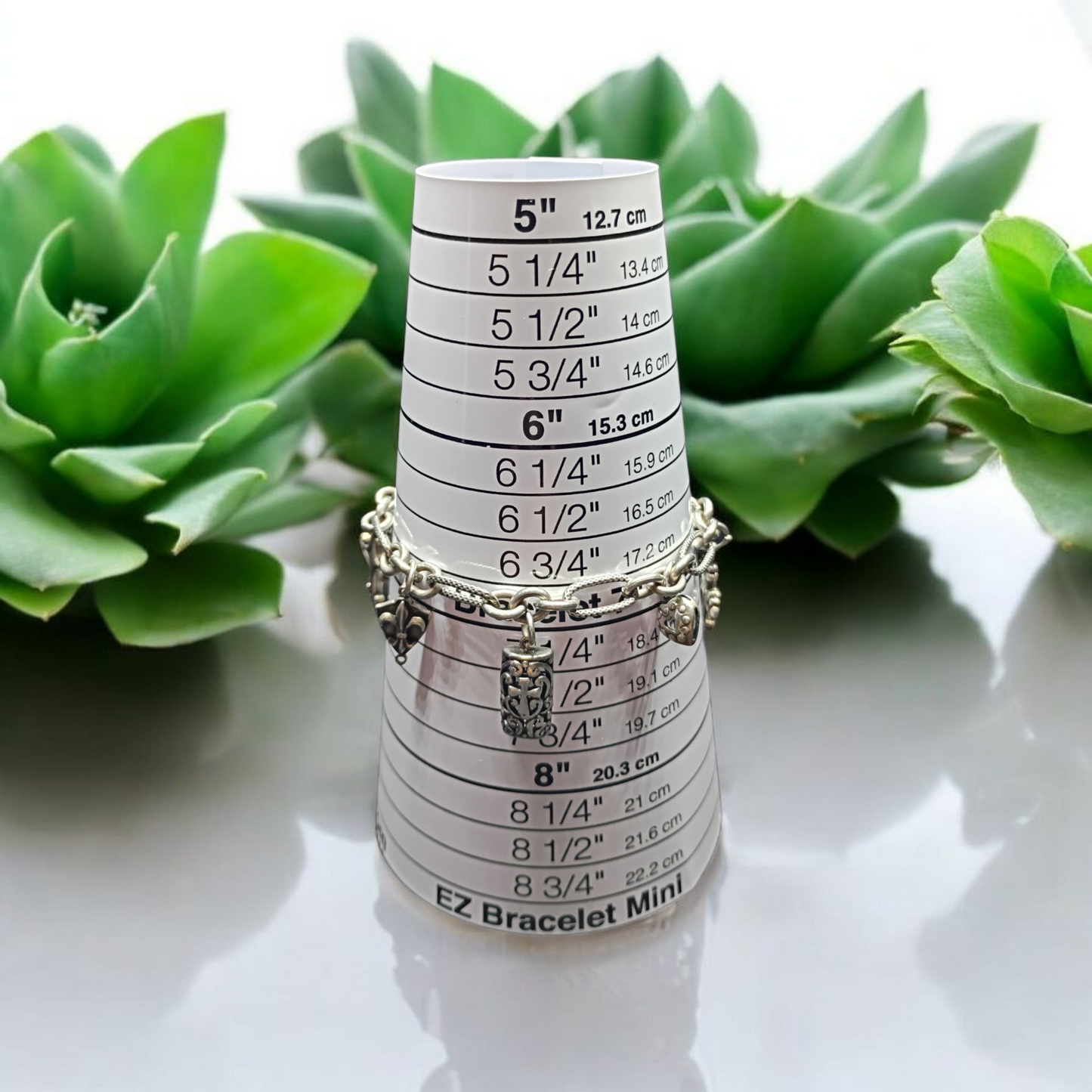 Vintage Sterling Silver Charm Toggle Bracelet