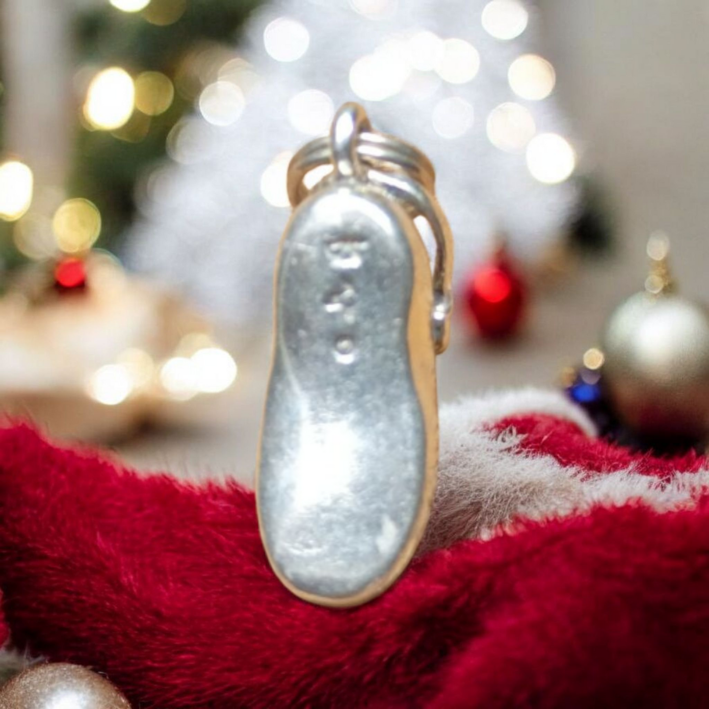 3D Sterling Silver ballet shoe charm