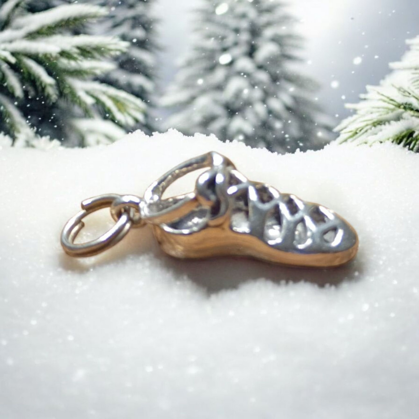 3D Sterling Silver ballet shoe charm