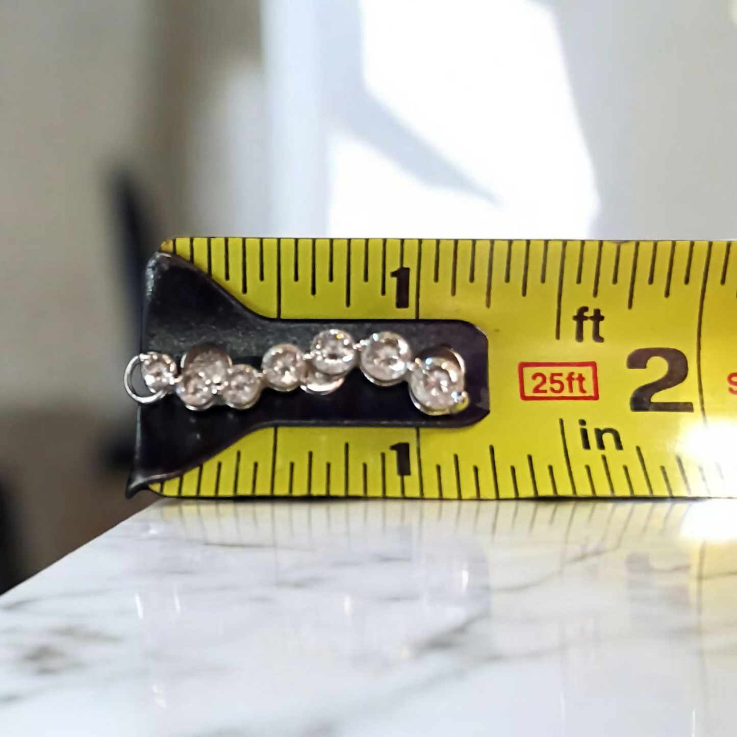 Sterling Silver 7 tier drop sparkly cubic zirconia pendant