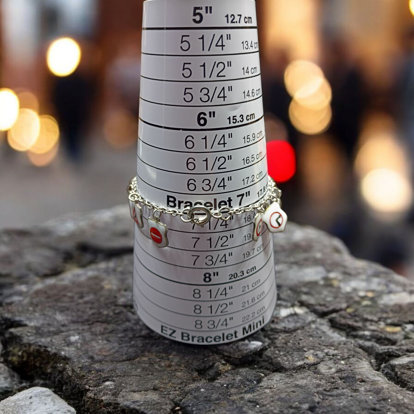 Vintage European Traffic Sign Shields Charm Bracelet