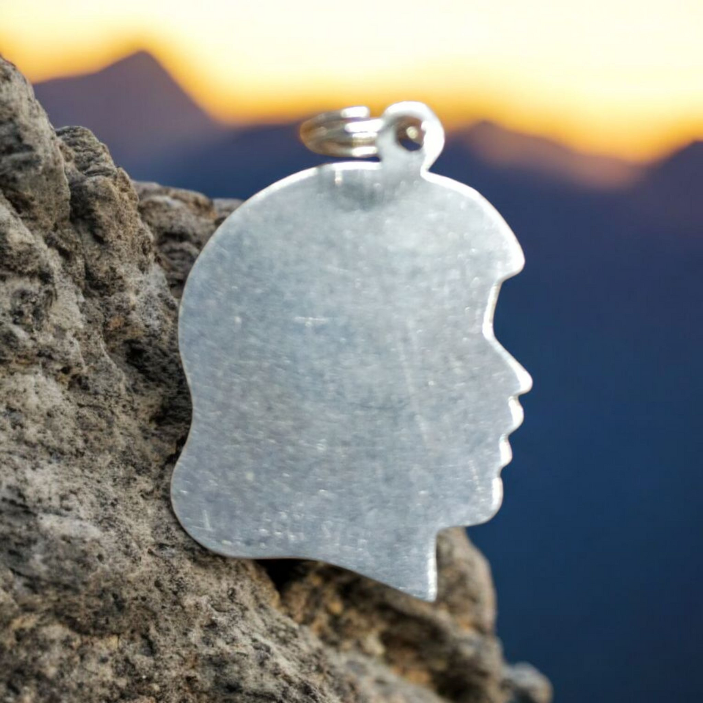 Vintage Silver Girl Silhouette charm