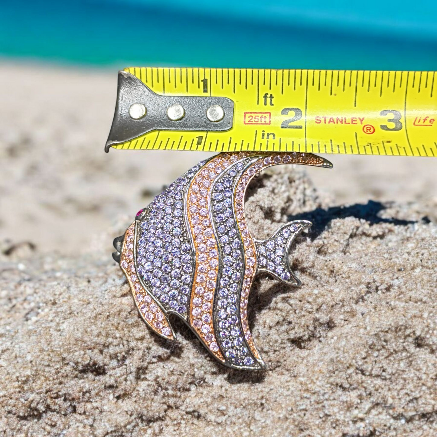 Charles Winston Sterling Silver Tropical fish brooch pin