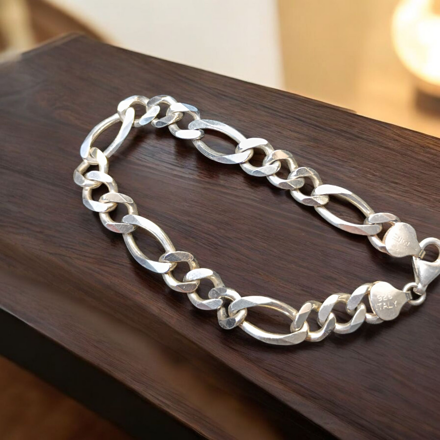 Vintage Sterling Silver Figaro Bracelet