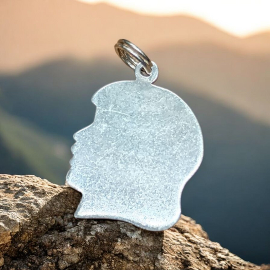 Vintage Silver Girl Silhouette charm