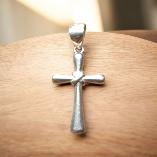 3d Vintage Silver solid Cross