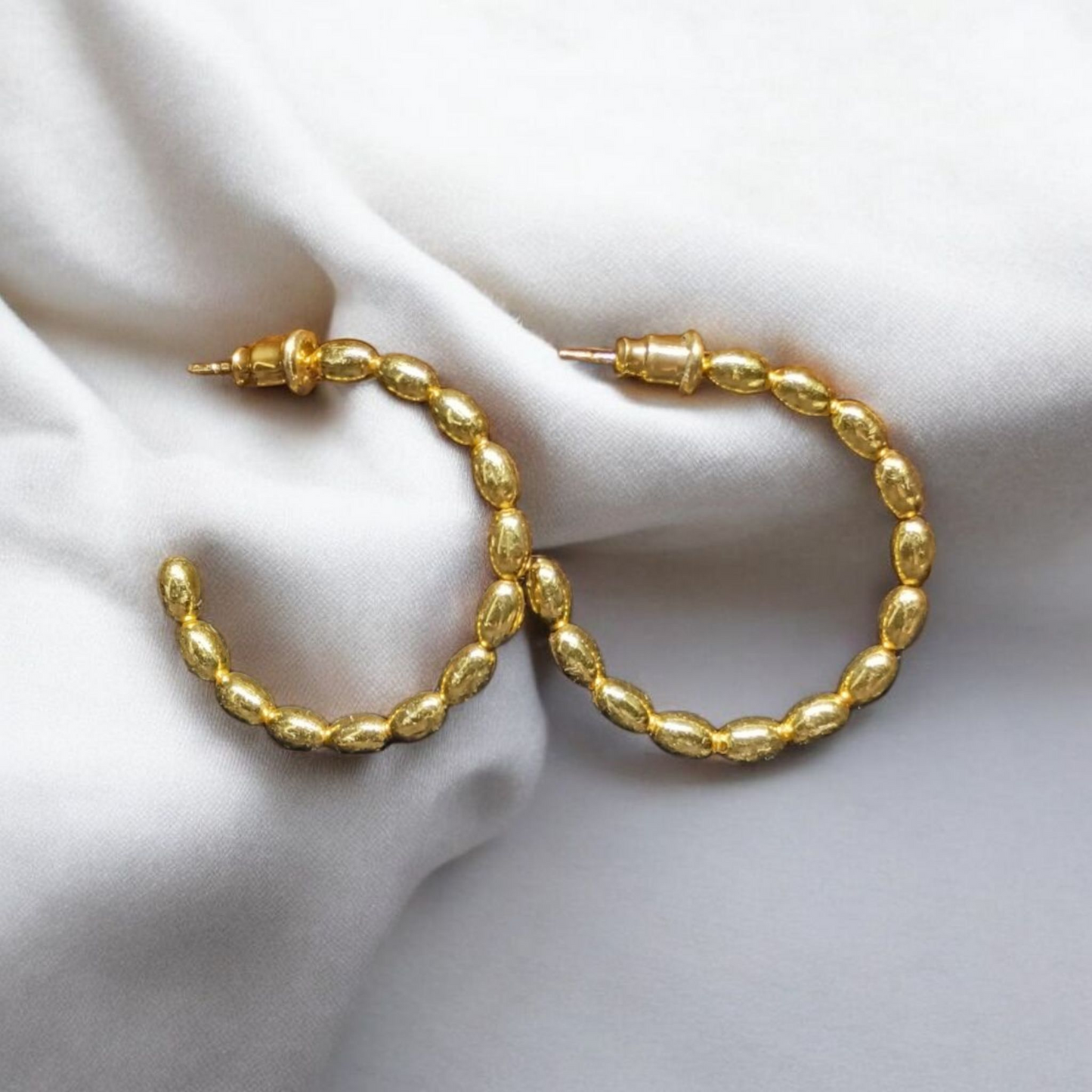 Lecalla 925 Sterling Silver Open Hoops Italian twisted Diamond -cut half hoops