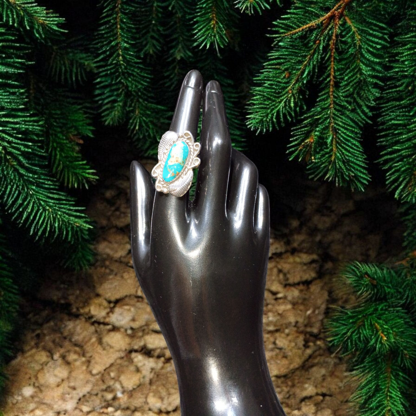 Vintage Southwest Native American Turquoise Sterling silver ring