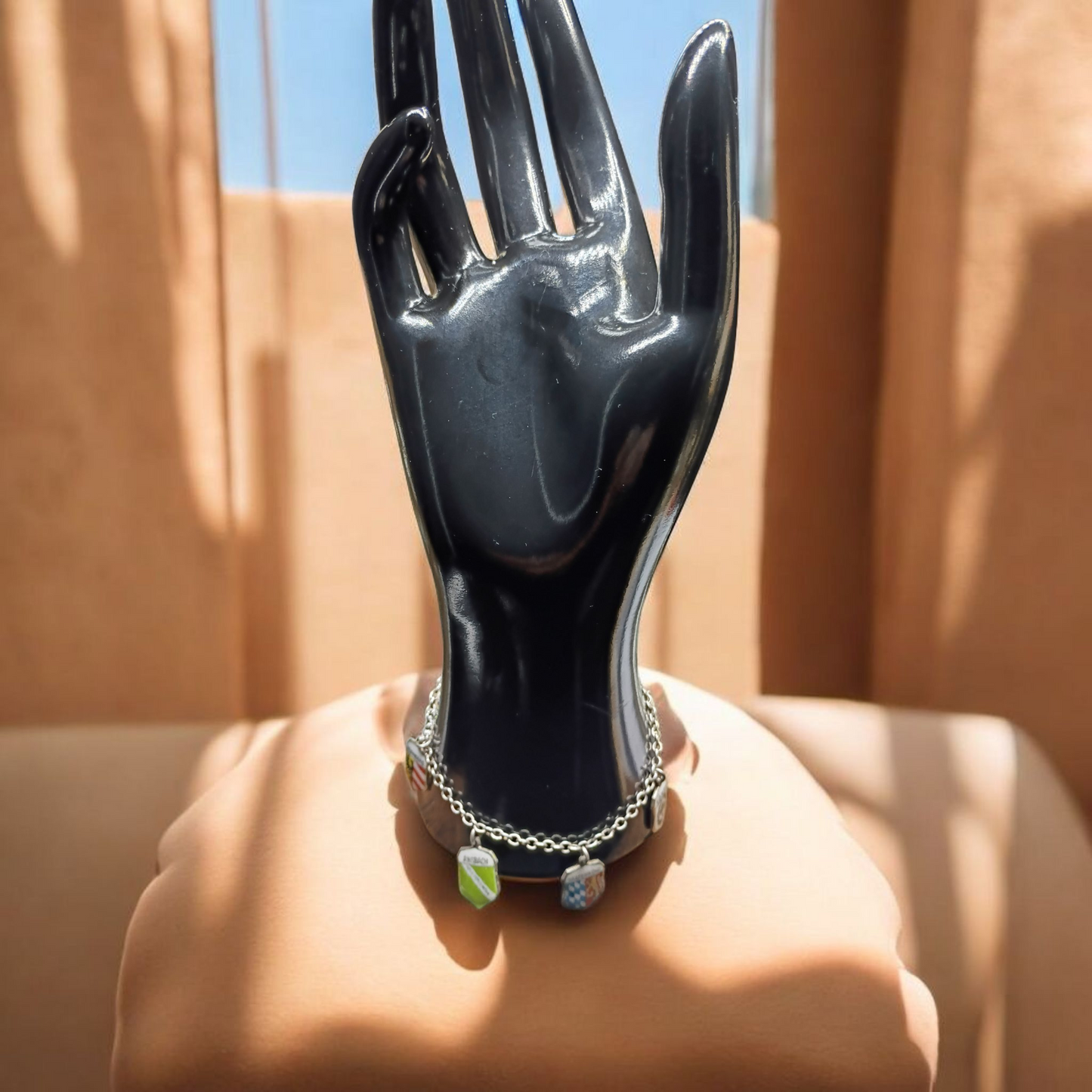 Vintage Enamel European Charm Bracelet