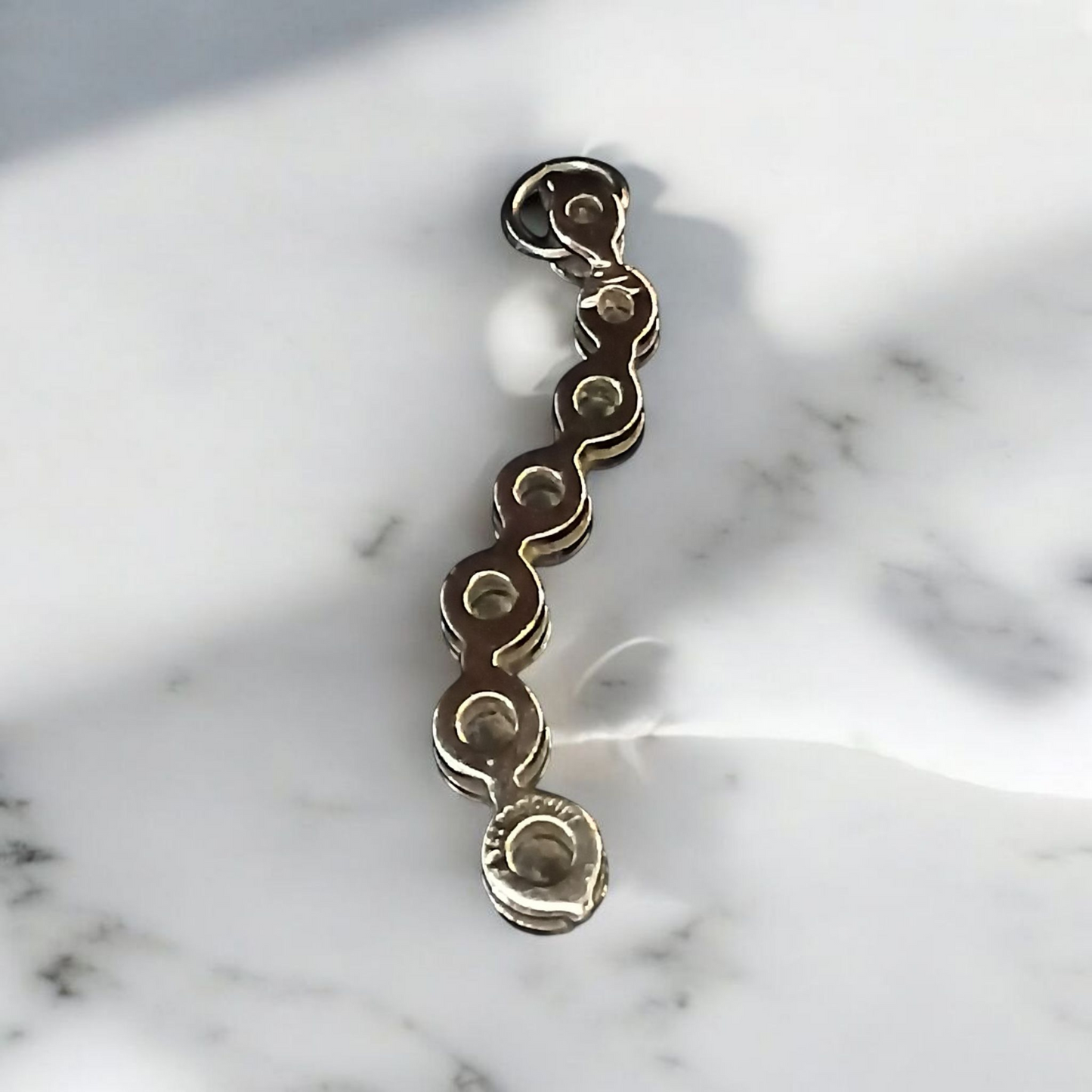 Sterling Silver 7 tier drop sparkly cubic zirconia pendant