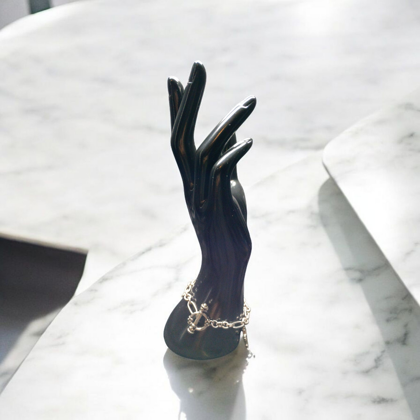 Vintage Sterling Silver Charm Toggle Bracelet