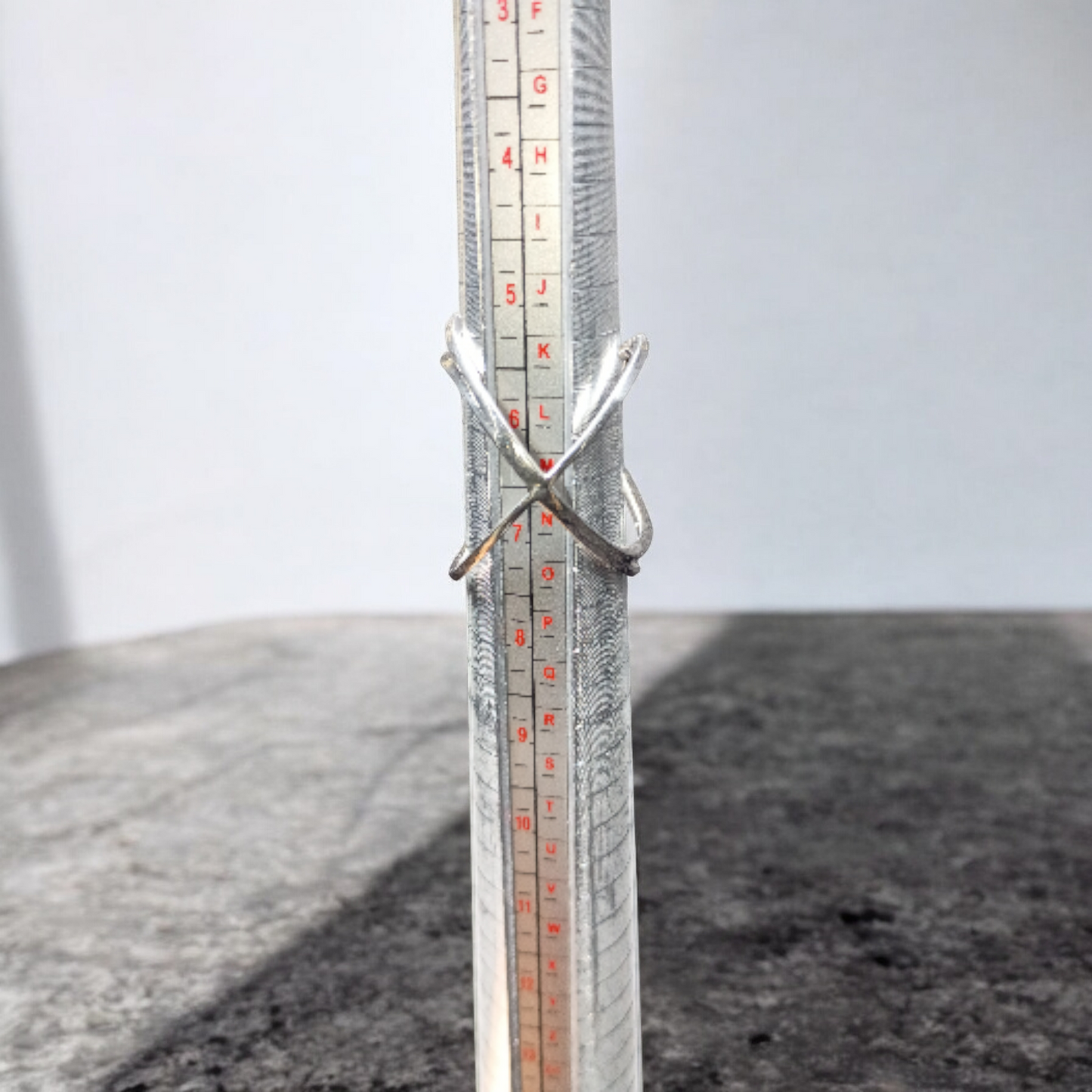 Double X white cubic zirconia 925 silver ring