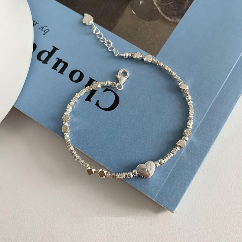S925 Sterling Silver Love Square Bracelet