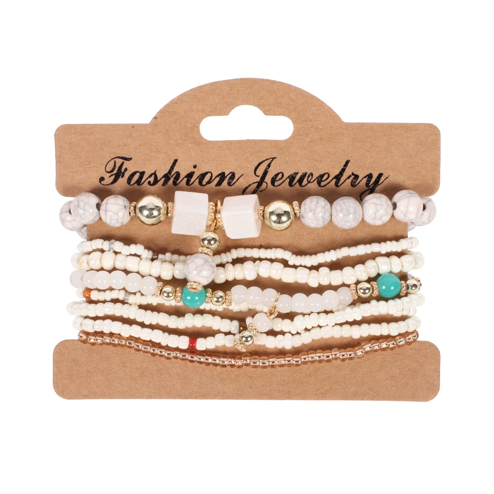 Set of beaded bracelets on a 'Fashion Jewelry' card