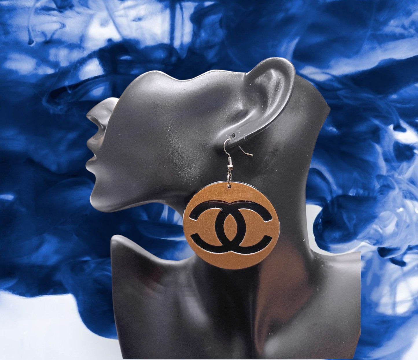 Vintage Brown & Black Chanel Earrings