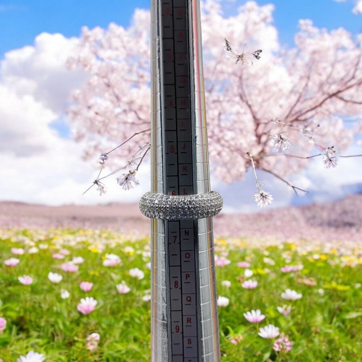 Pave Silver CZ Wedding band