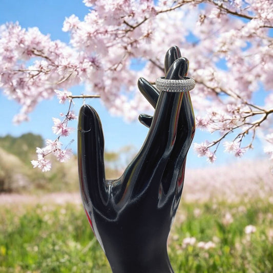 Pave Silver CZ Wedding band