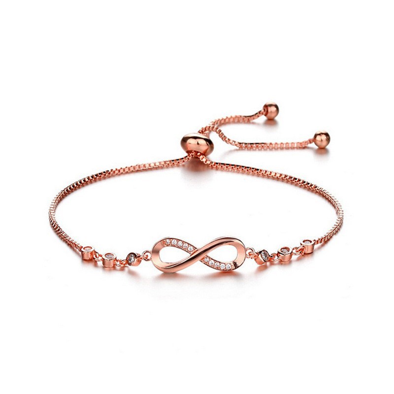 S925 Sterling Silver Infinity Loop Diamond Bracelet
