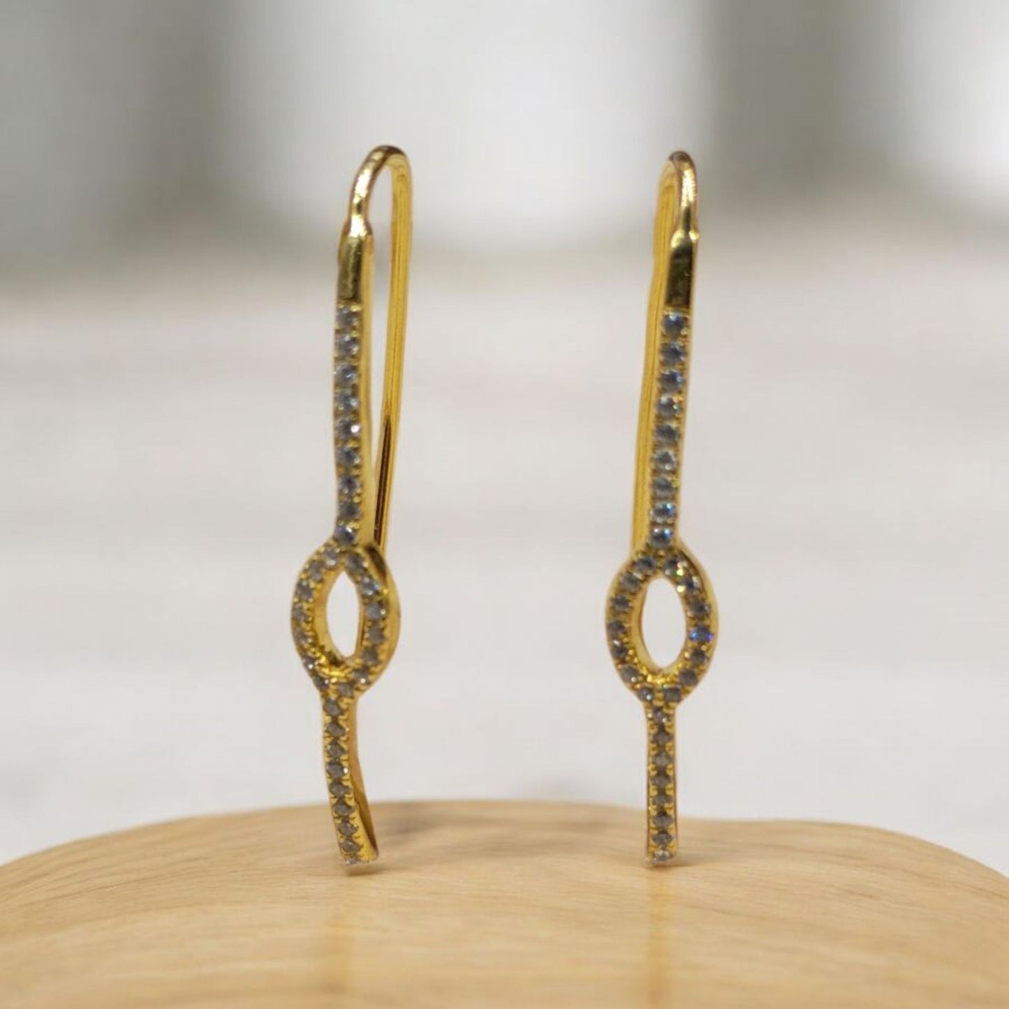 925 Sterling Silver Cubic Zirconia threader earrings