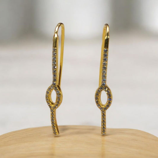 925 Sterling Silver Cubic Zirconia threader earrings