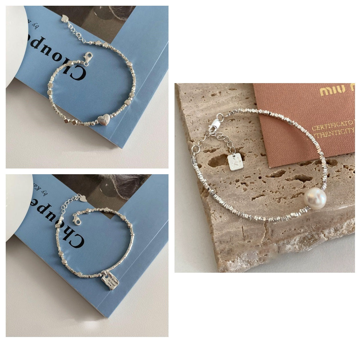 S925 Sterling Silver Love Square Bracelet