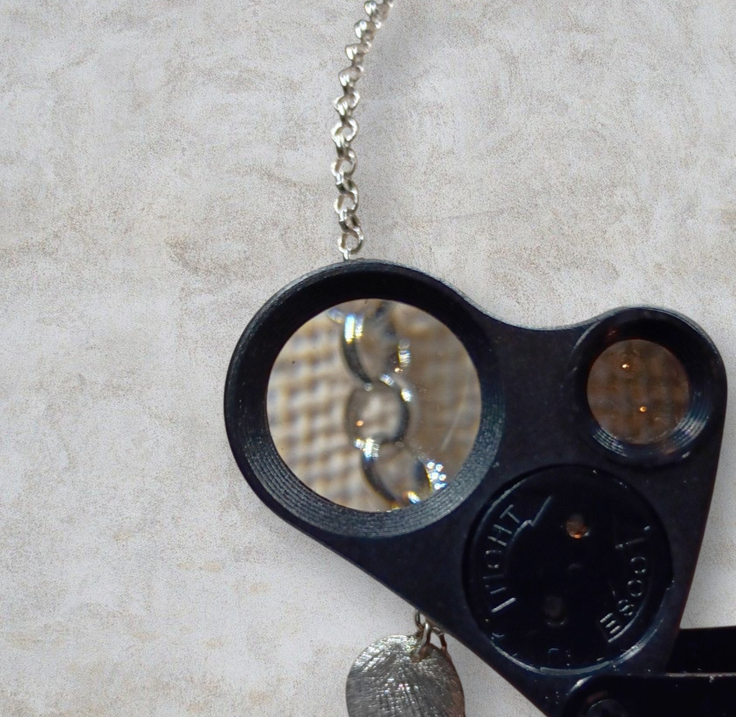 Vintage Silver hammered circle disk drop necklace