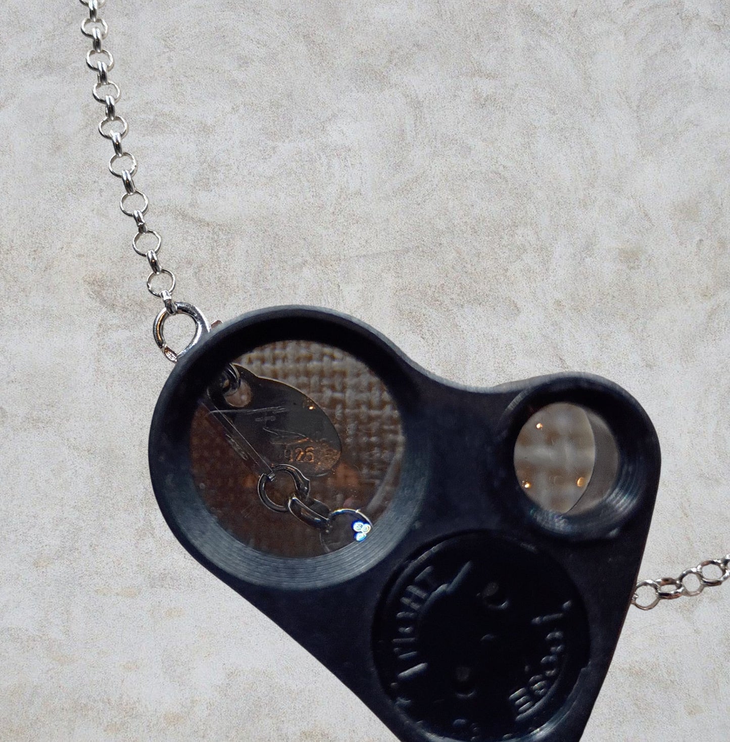 Vintage Silver hammered circle disk drop necklace