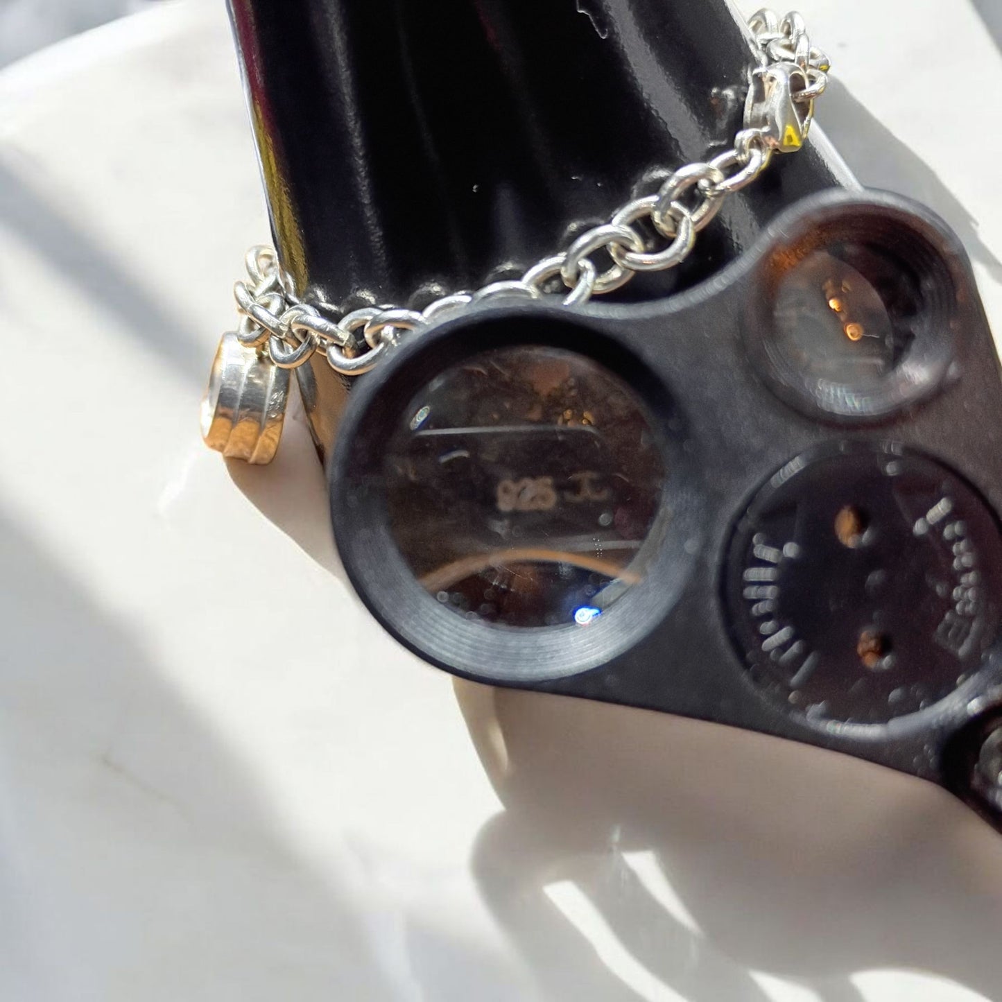 Vintage Silver cable link charm bracelet with dog charms