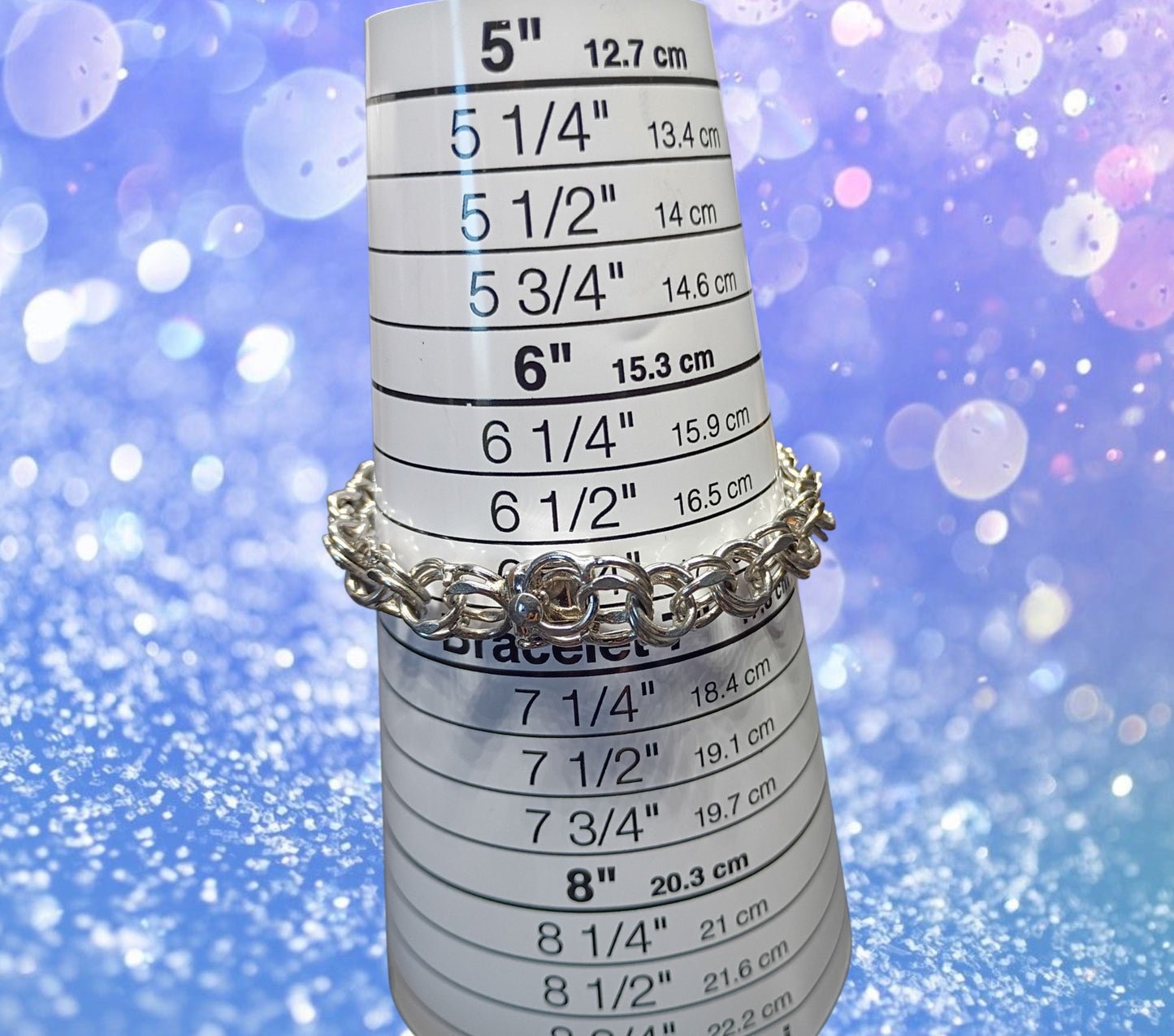 Sterling Silver Double Link Charm Bracelet