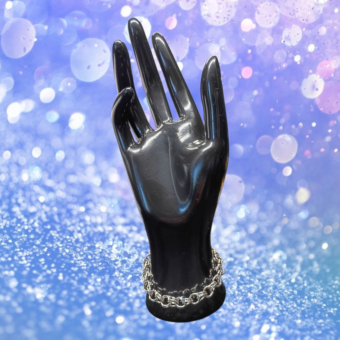 Sterling Silver Double Link Charm Bracelet