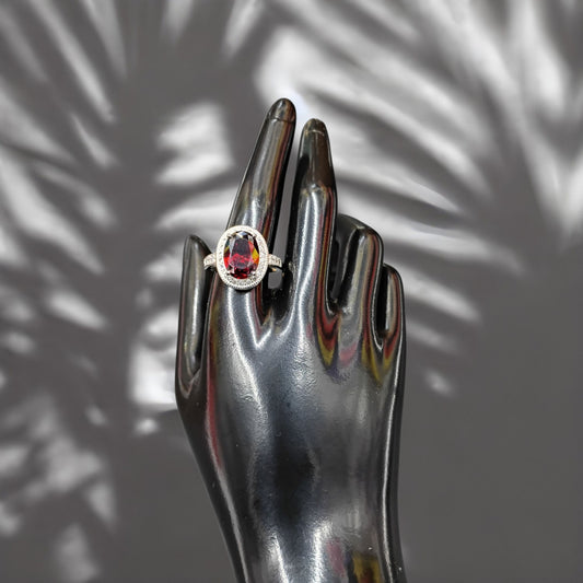 Vintage Oval Red Garnet Ring