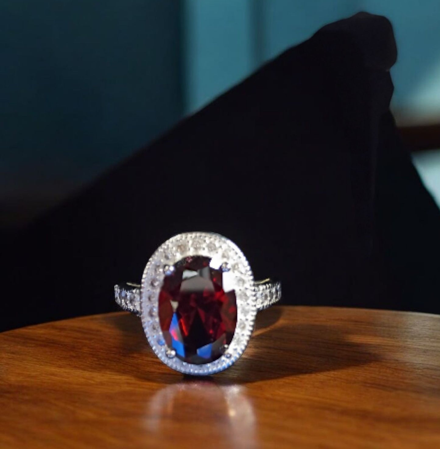 Vintage Oval Red Garnet Ring