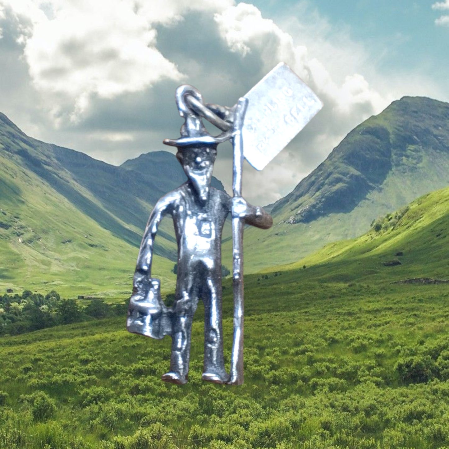 3D Sterling Silver Shepherd of the Hills Farm Charm