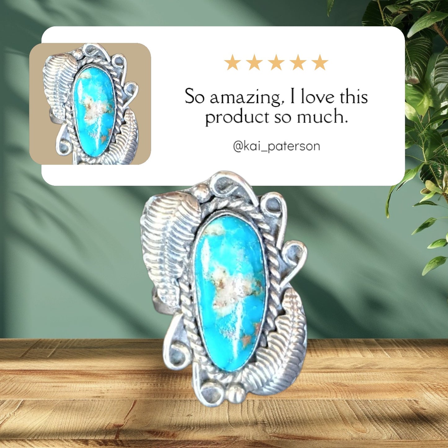 Vintage Southwest Native American Turquoise Sterling silver ring